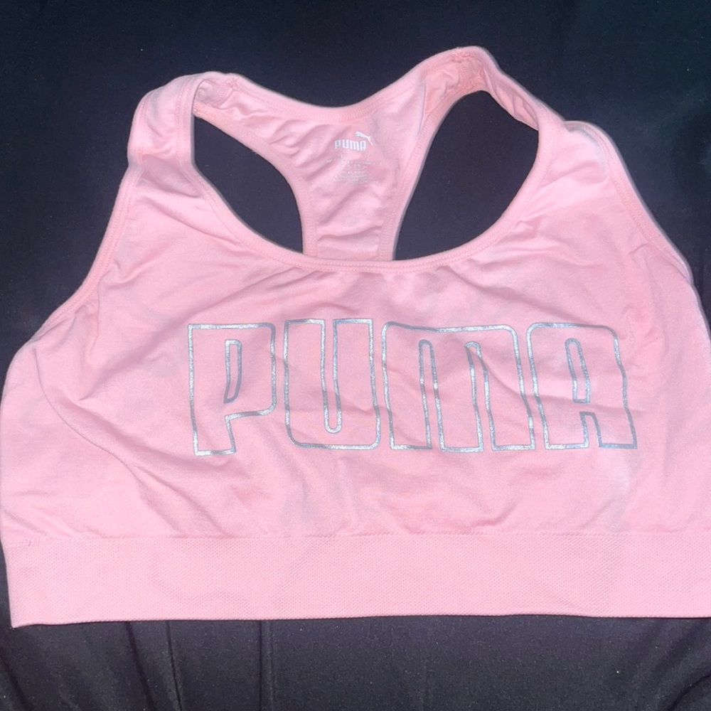 Bright pink sports bra